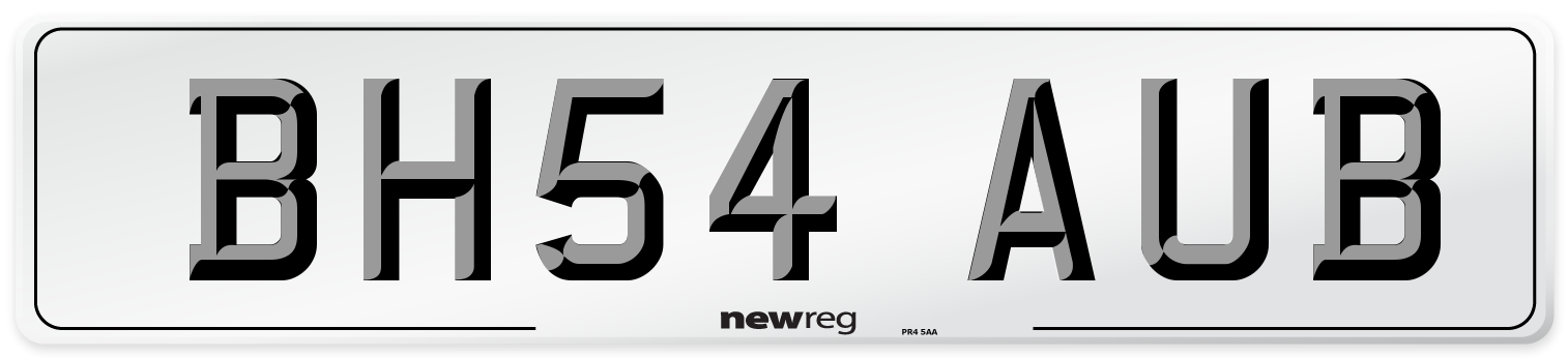 BH54 AUB Number Plate from New Reg
